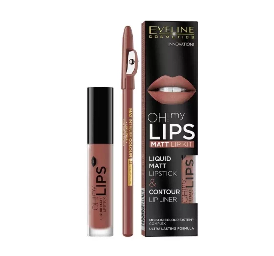 Eveline Cosmetics Oh My Lips zestaw pomadka w płynie konturówka 1