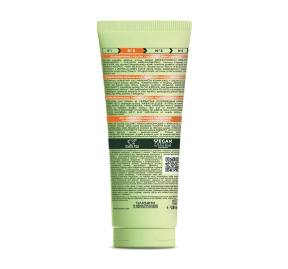 Garnier Fructis Keratin Sleek odżywka do włosów suchych i puszących się 200 ml