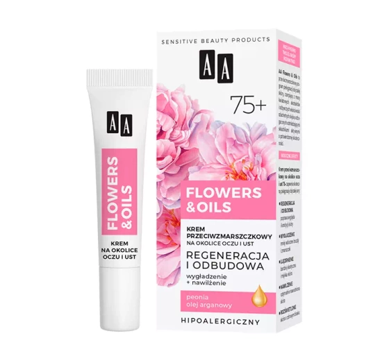 AA Flowers&Oil Regeneracja 75 krem przeciwzmarszczkowy pod oczy i okolicie ust 15 ml