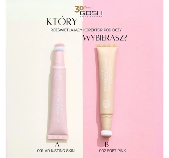 Gosh Eye Bright'n Conceal rozświetlający korektor pod oczy 2w1 002 Soft Pink 12 ml