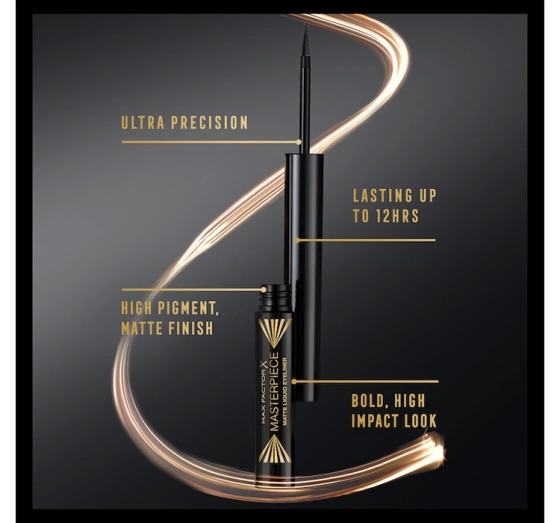 Max Factor Masterpiece wodoodporny eyeliner w płynie 01 Black 1,7 ml