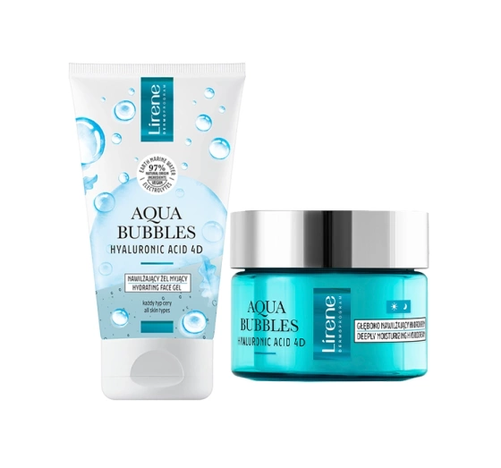 Lirene Aqua Bubbles zestaw prezentowy krem 50 ml żel do mycia twarzy 150 ml