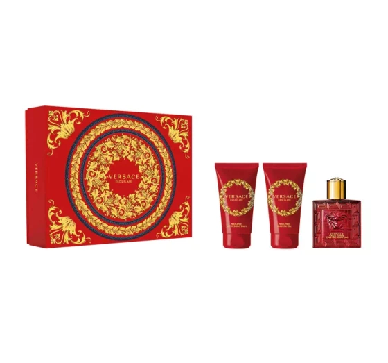 Versace Eros Flame woda perfumowana 50 ml żel pod prysznic 50 ml balsam po goleniu 50 ml