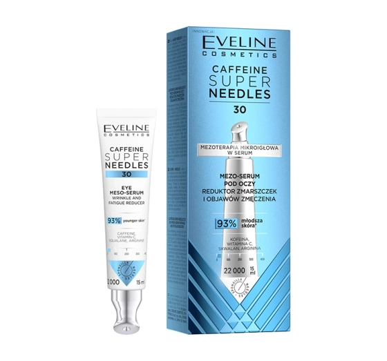 Eveline Cosmetics Super Needles Caffeine 30 mezo-serum pod oczy reduktor zmarszczek i objawów zmęczenia 15 ml