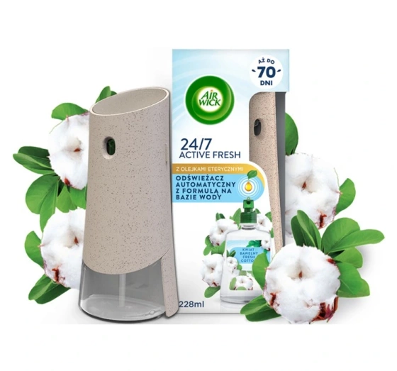 Air Wick 24/7 Active Fresh zestaw automatyczny odświeżacz powietrza wkład Kwiat Bawełny