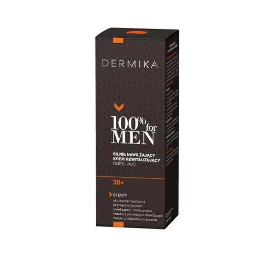 Dermika 100% For Men silnie nawilżający krem rewitalizujący na dzień i na noc 30 50 ml