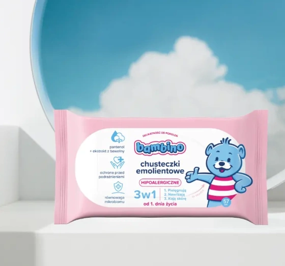 Bambino hipoalergiczne chusteczki emolientowe 3w1 57 szt