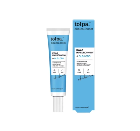 Tołpa Clinical Boost Kwas hialuronowy Olej CBD intensywnie nawilżający krem do twarzy 40ml