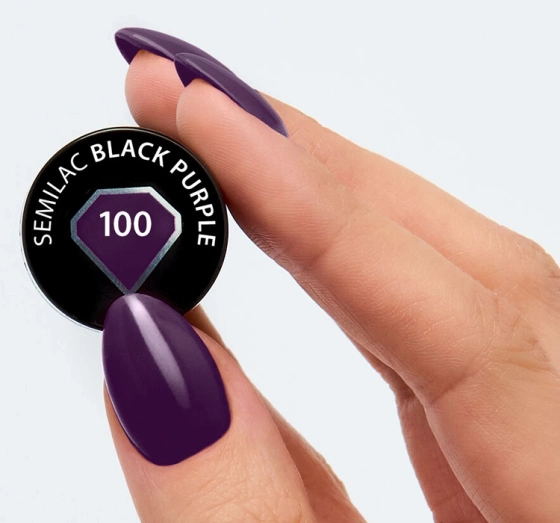 Semilac Black & White lakier hybrydowy 100 Black Purple 7 ml