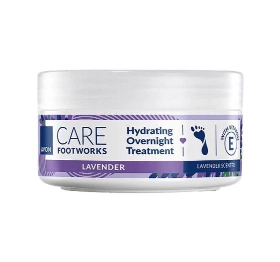 Avon FootWorks lawendowa intensywnie nawilżająca kuracja do stóp na noc 150 ml
