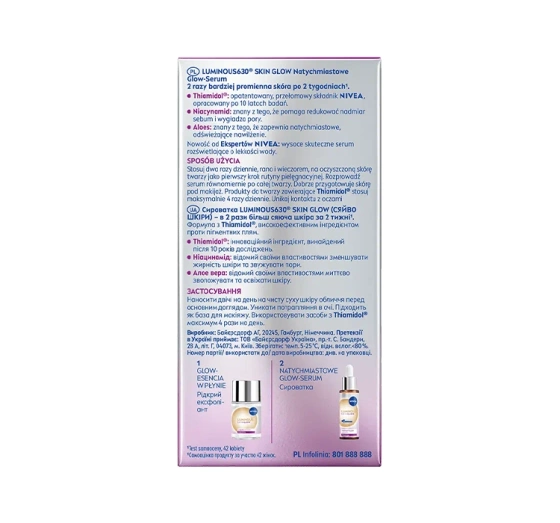 NIVEA Luminous630 natychmiastowe glow-serum na przebarwienia 15 ml