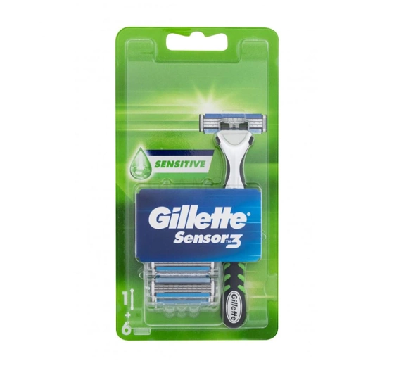 Gillette Sensor3 Sensitive maszynka do golenia dla mężczyzn rączka 6 wkładów
