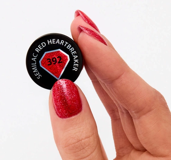 Semilac Love Is In The Nails lakier hybrydowy 392 Red Heartbreaker 7 ml