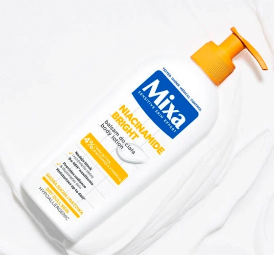 Mixa Niacinamide Bright rozświetlająco-nawilżający balsam do ciała 250 ml
