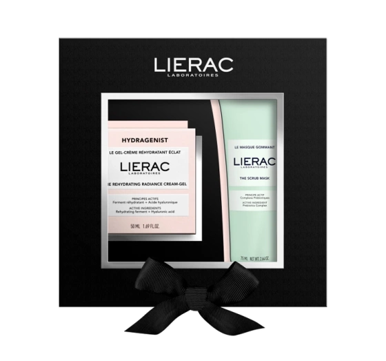 Lierac zestaw kosmetyków do pielęgnacji twarzy nawilżający krem do twarzy 50 ml maska peelingująca 75 ml