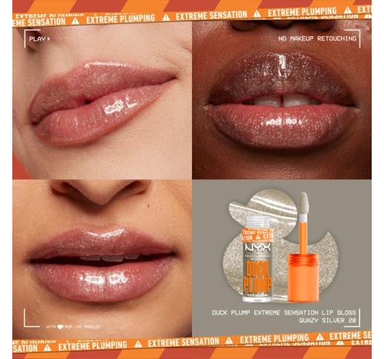 NYX Professional Makeup Duck Plump powiększający błyszczyk do ust 20 Quazy Silver 7 ml