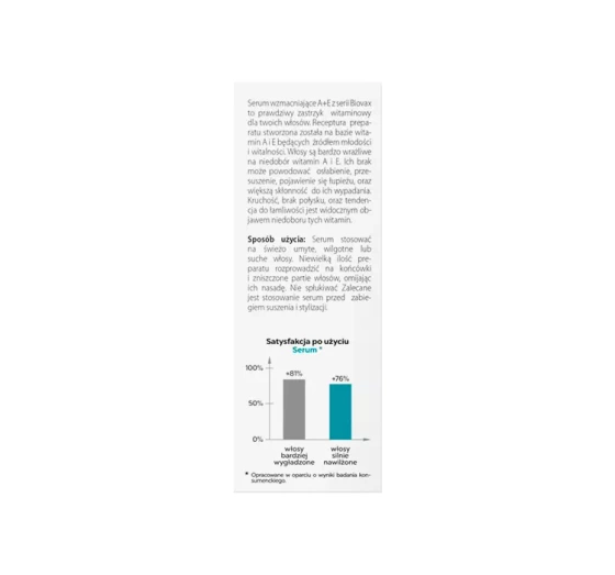 Biovax A E serum wzmacniające do włosów 15 ml