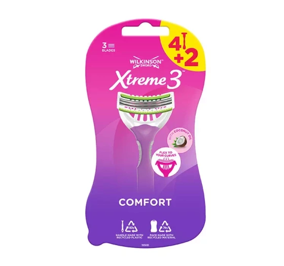 Wilkinson Xtreme3 Beauty jednorazowe maszynki do golenia dla kobiet 6 sztuk