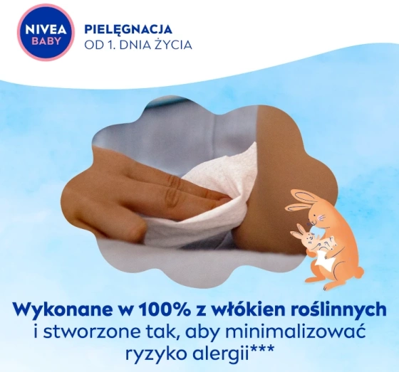 NIVEA BABY Soft&Cream chusteczki nawilżane biodegradowalne 4 x 57 sztuk