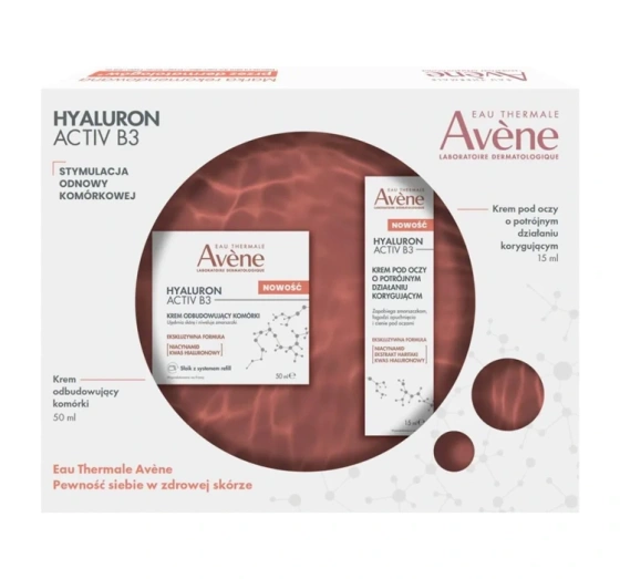 Avène Hyaluron Activ B3 zestaw krem do twarzy 50 ml krem pod oczy 15 ml