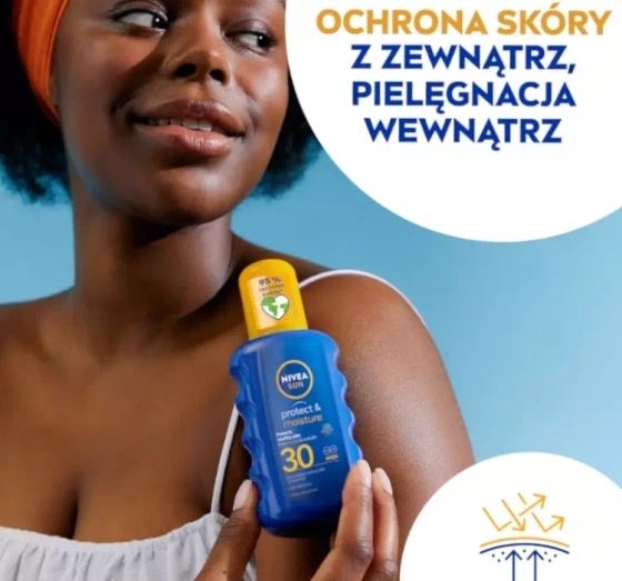 NIVEA SUN Protect&Moisture przeciwsłoneczny balsam ochronny w sprayu SPF30 200 ml