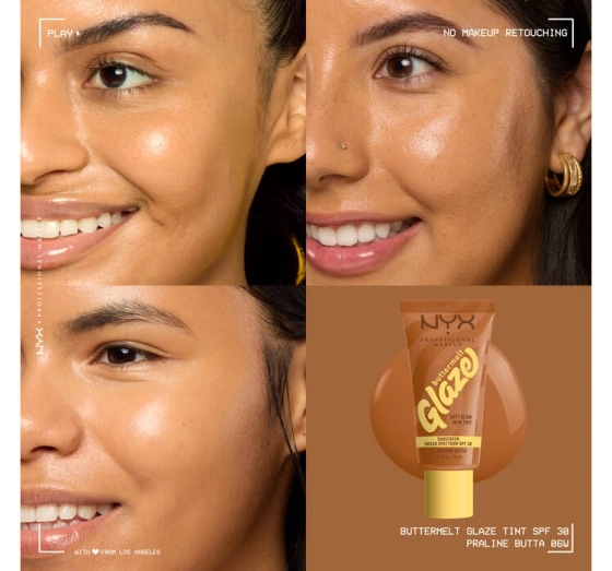 NYX Professional Makeup Buttermelt Glaze podkład w kremie SPF30 06 Praline Butta 30 ml