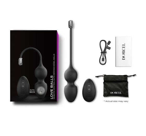 Dorcel Love Balls wibrujące kulki do ćwiczenia mięśni Kegla Black