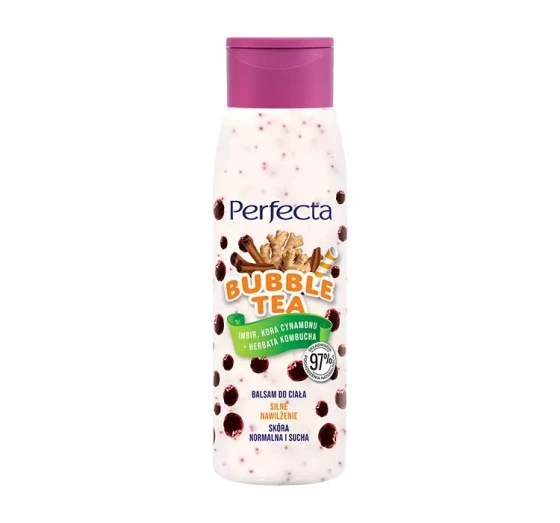 Perfecta Bubble Tea imbir, kora cynamonu kombucha silnie nawilżający balsam do ciała 400ml