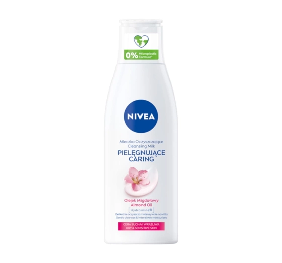 NIVEA Caring oczyszczające mleczko z olejkiem migdałowym do cery suchej i wrażliwej 200 ml