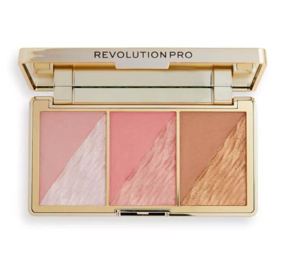 Revolution Pro Crystal Luxe paleta do konturowania Peach Royale 3x2,8g