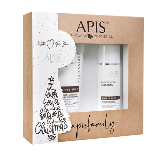 Apis Coffee Shot zestaw kosmetyków do pielęgnacji twarzy maska z kwasem kawowym 200 ml krem do twarzy 100 ml