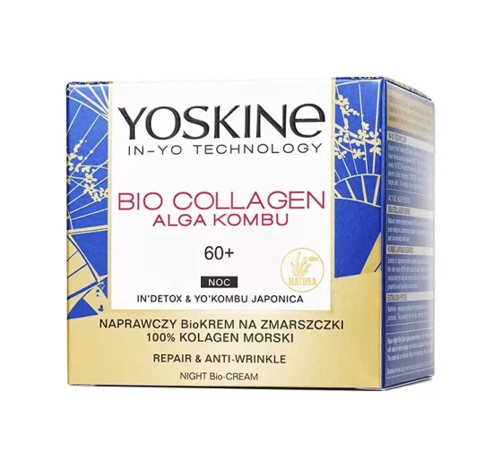 Yoskine Bio Collagen Alga Kombu naprawczy biokrem na zmarszczki na noc 60 50ml