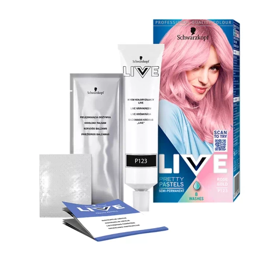 Schwarzkopf Live Ultra Brights Pretty Pastels półtrwała farba do włosów P123 Rose Gold