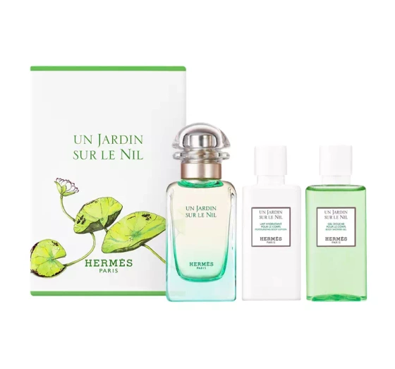 Hermès Un Jardin Sur Le Nil woda toaletowa spray 50 ml mleczko do ciała 40 ml żel pod prysznic 40 ml
