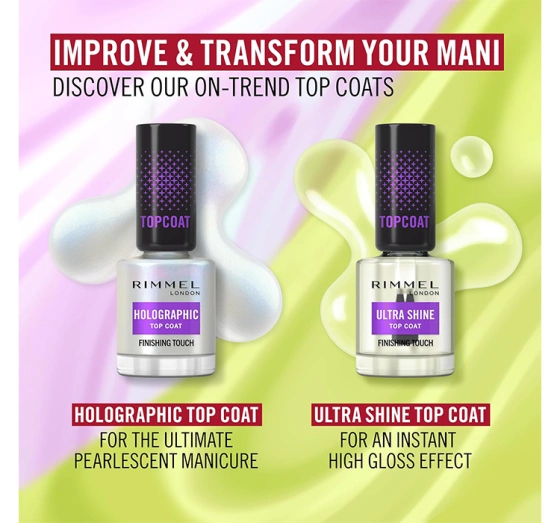 Rimmel Holographic top coat lakier do paznokci 12ml