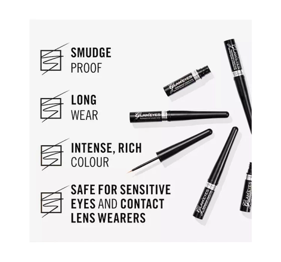 Rimmel Glam Eyes płynny eyeliner 001 Czarny