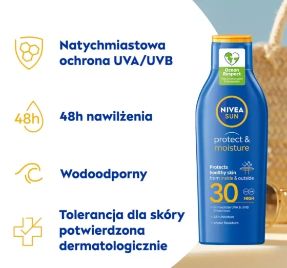 NIVEA SUN Protect&Moisture nawilżający balsam do opalania SPF30 200 ml