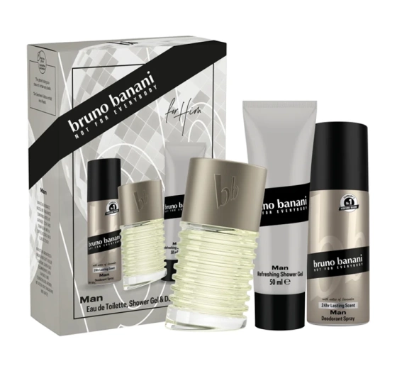 Bruno Banani Man woda toaletowa spray 50 ml żel pod prysznic 50 ml dezodorant spray 50 ml
