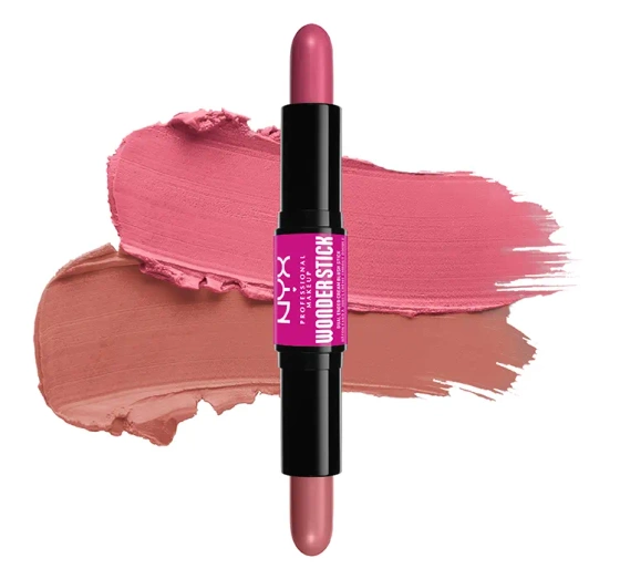 NYX Professional Makeup Wonder Stick dwustronny róż do policzków 01 Light Peach Baby Pink 2 x 4 g