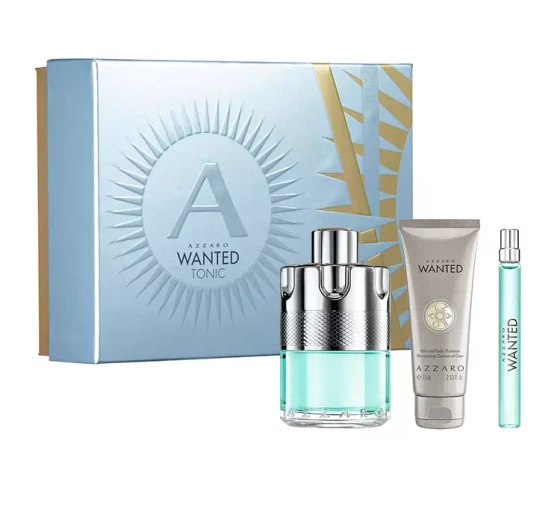 Azzaro Wanted Tonic woda toaletowa spray 100 ml 7,5 ml szampon do ciała i włosów 100 ml
