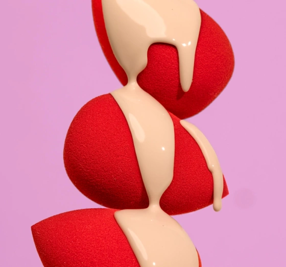 Ibra Makeup Blender Sponge zestaw gąbeczek do makijażu Czerwone 3szt
