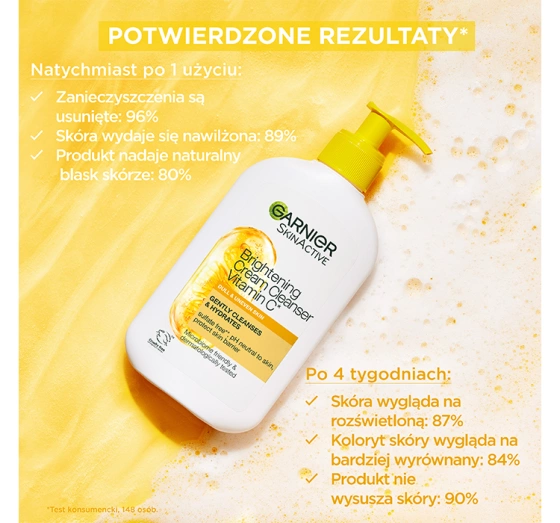 Garnier Vitamin C delikatna emulsja do mycia twarzy skóra matowa o nierównym kolorycie 250 ml