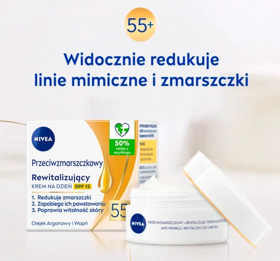 NIVEA przeciwzmarszczkowy rewitalizujący krem do twarzy na dzień SPF15 50 ml