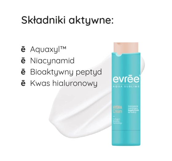 Evree Aqua Sublime Hydra Cream intensywnie nawilżający bogaty krem do twarzy 45 ml