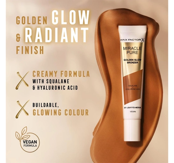 Max Factor Miracle Pure kremowy bronzer do twarzy 001 Light To Medium 15 ml