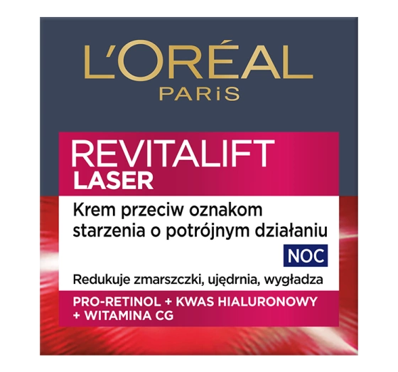 L'Oréal Paris Revitalift Laser X3 krem przeciwstarzeniowy o potrójnym działaniu na noc 50 ml