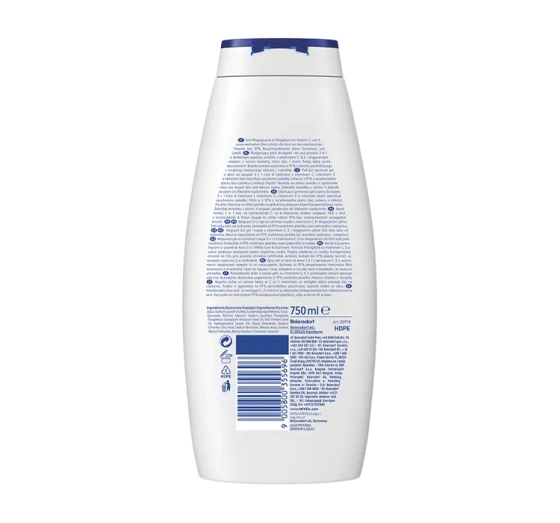 NIVEA Care&Cashmere kremowy żel pod prysznic i do kąpieli 2w1 750 ml