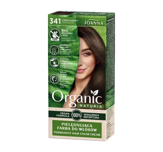 Joanna Naturia Organic pielęgnująca farba do włosów 341 Czekoladowy
