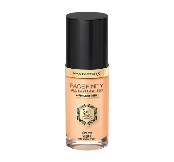 Max Factor Facefinity All Day Flawless 3in1 wegański podkład W44 Warm Ivory 30 ml