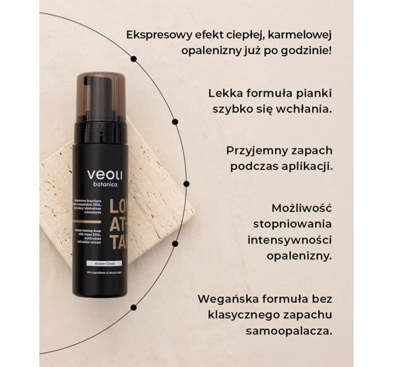 Veoli Botanica Love at First Tan ekspresowa brązująca pianka Amber Crush 200 ml